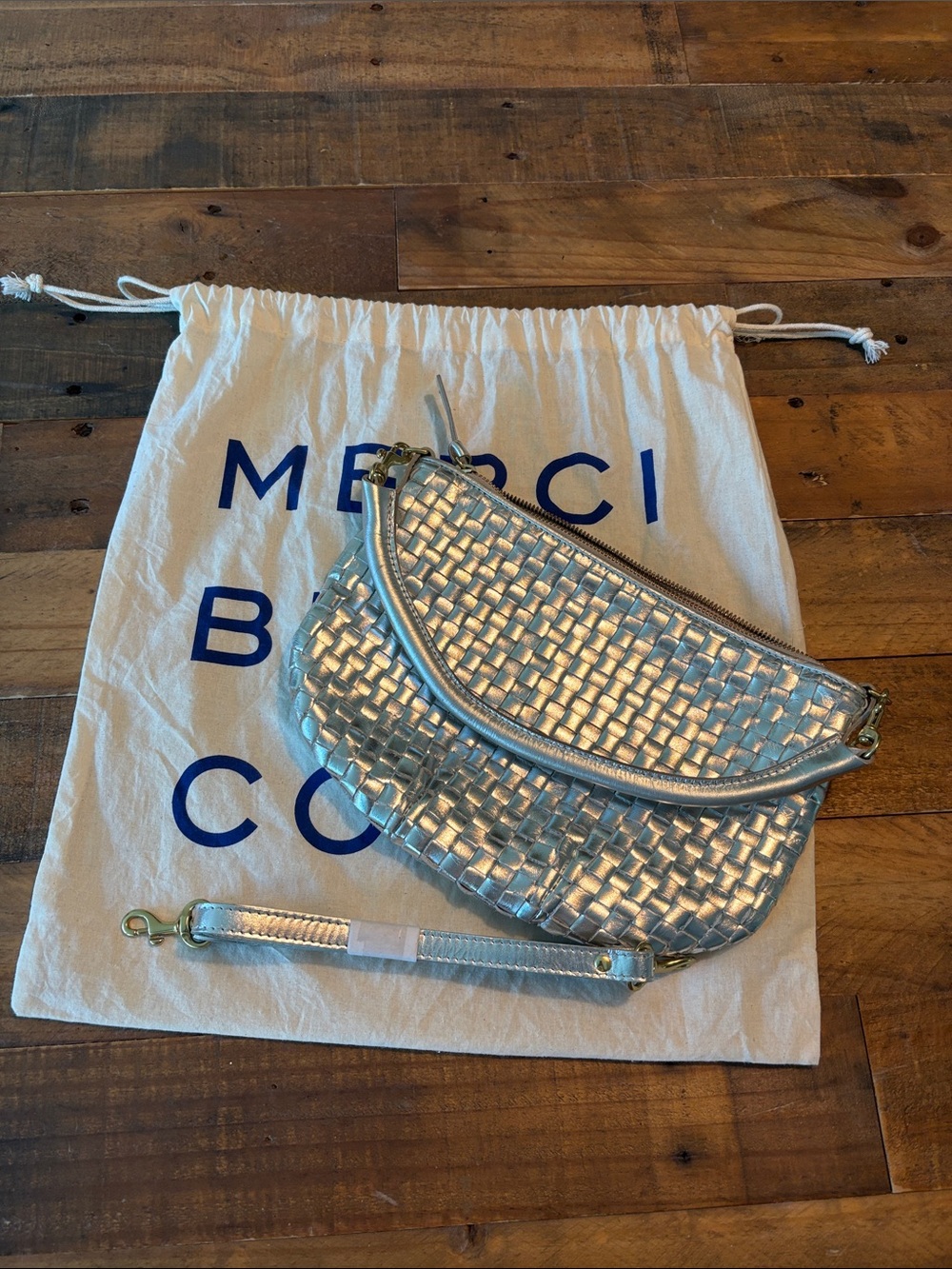 Clare V petite moyen woven silver bag - Picture 8 of 8